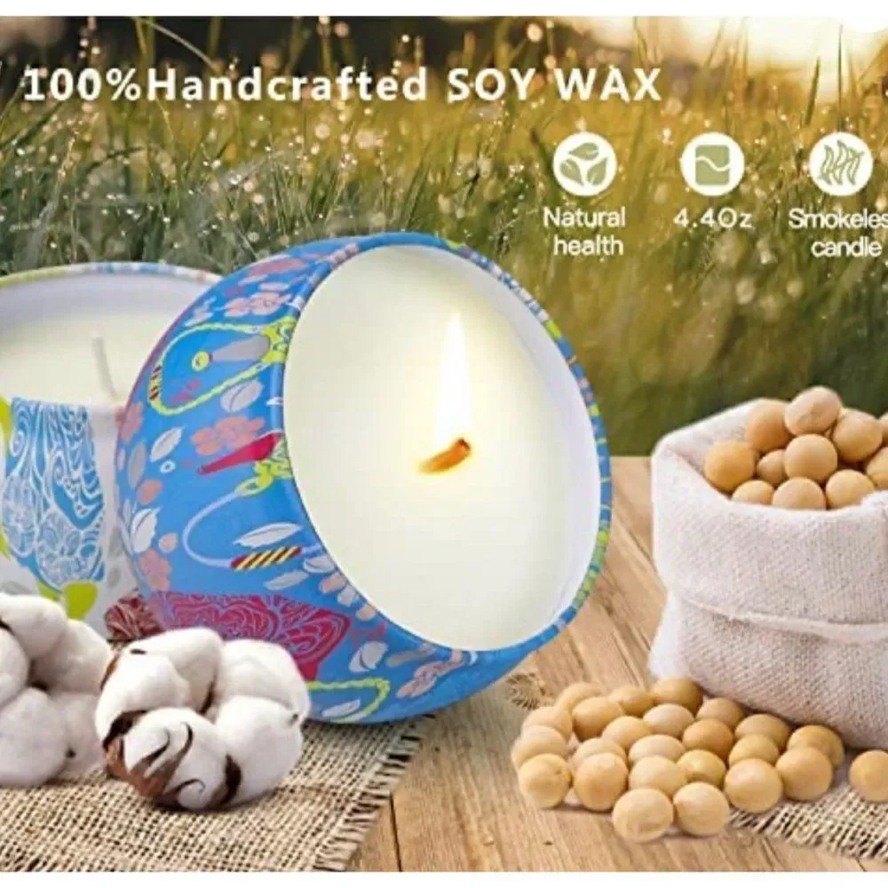 Enjoy Your Life 4 Pack Floral Scented Candles Gift Set NWT